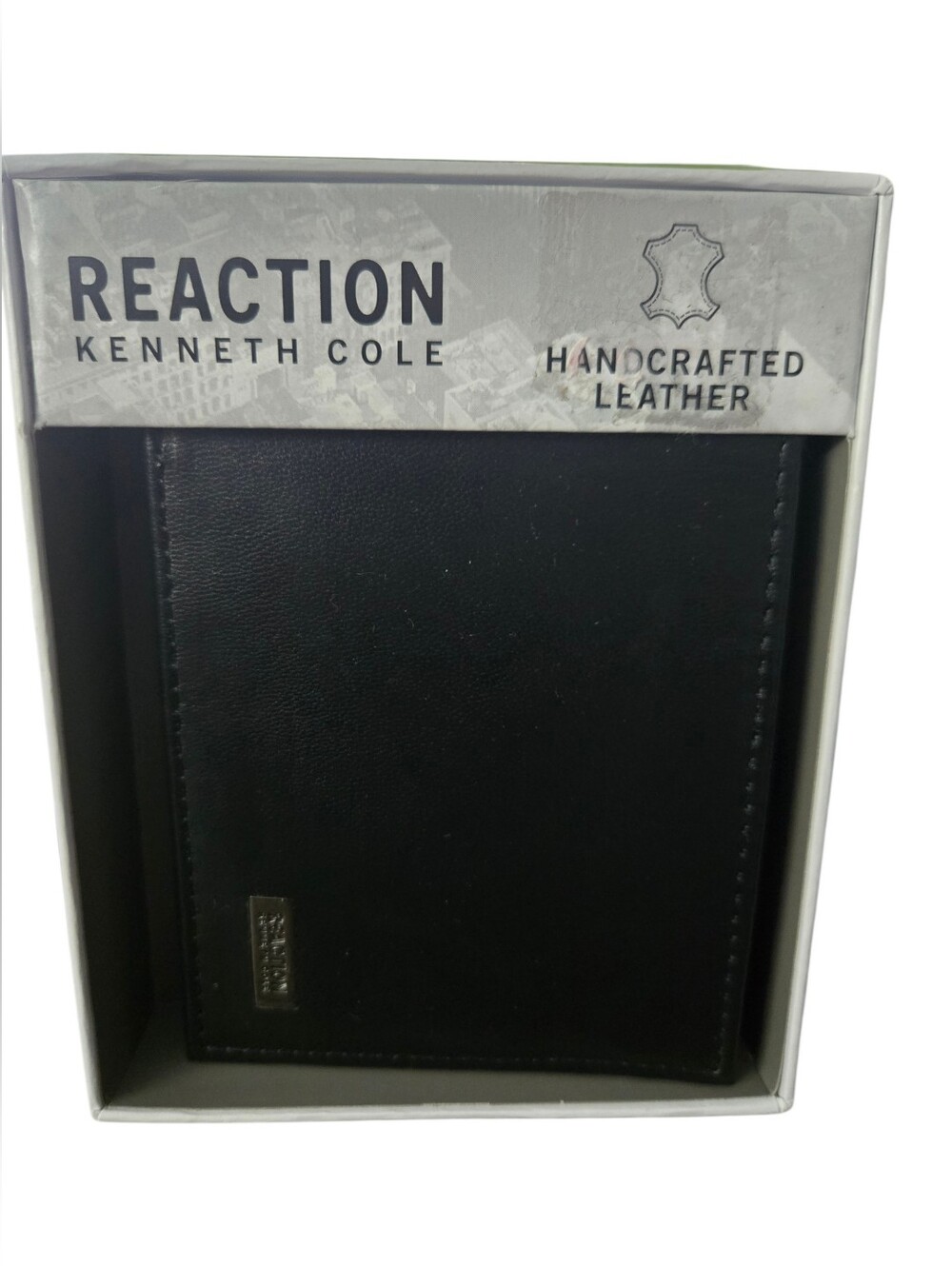 Kenneth Cole Reaction Men's Black Handcrafted Leather Wallet New In Box